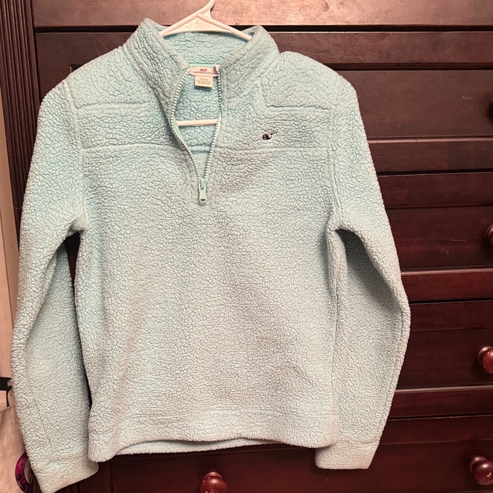 Vineyard Vines teal Fleece Quarter-Zip